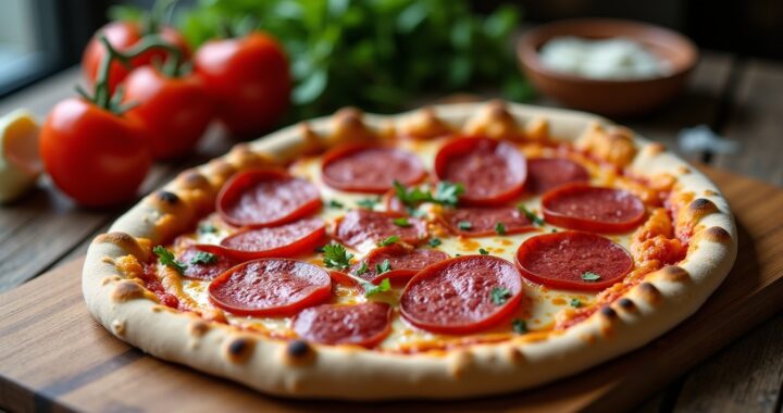 Pizza à la salami : une recette simple et délicieuse à réaliser chez soi